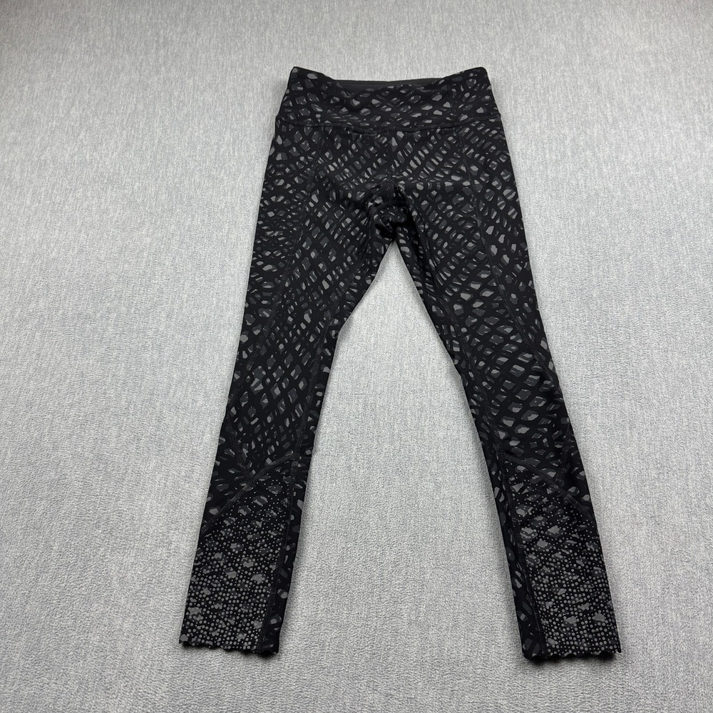 Lululemon Leggings Womens 4 Black Tight Stuff Tight 24" Reflective Simply Lace
